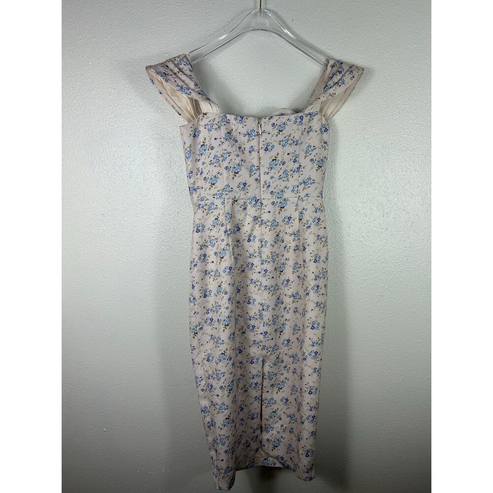 Lavish Alice Bardot Cowl Neck off the Shoulder Cocktail Dress Ditsy Floral Sz 2 - Picture 8 of 9